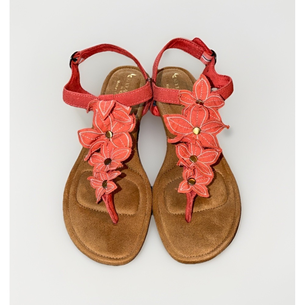 Koolaburra By UGG Arely Floral Sandals Low Wedge in Ember Glow Woman's Size 7.5